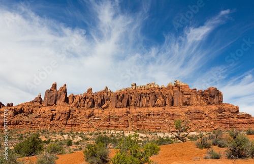 Arches National Park Rock Formation and Clouds