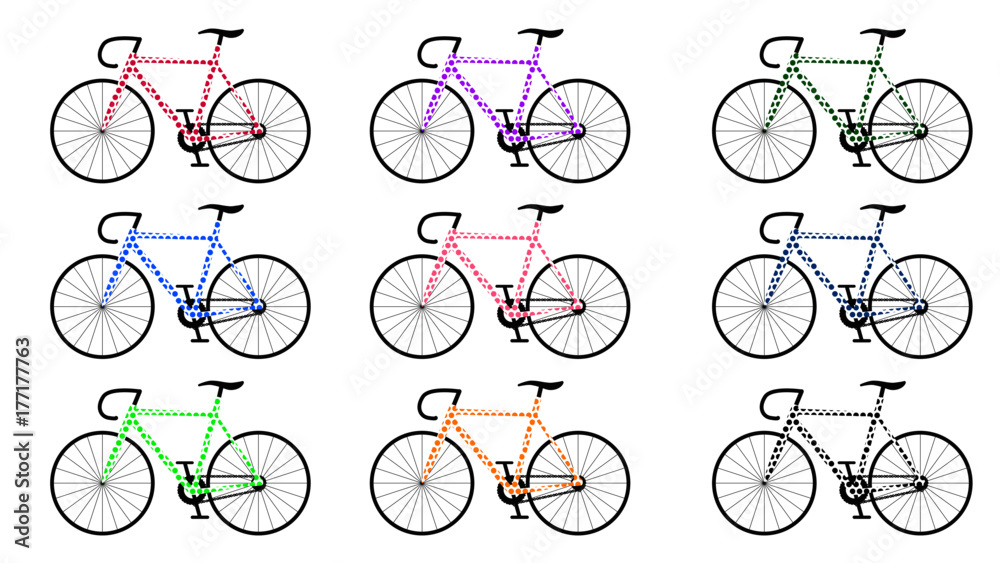 Set of funny vector sport cycle Set of funny vector sport cycle