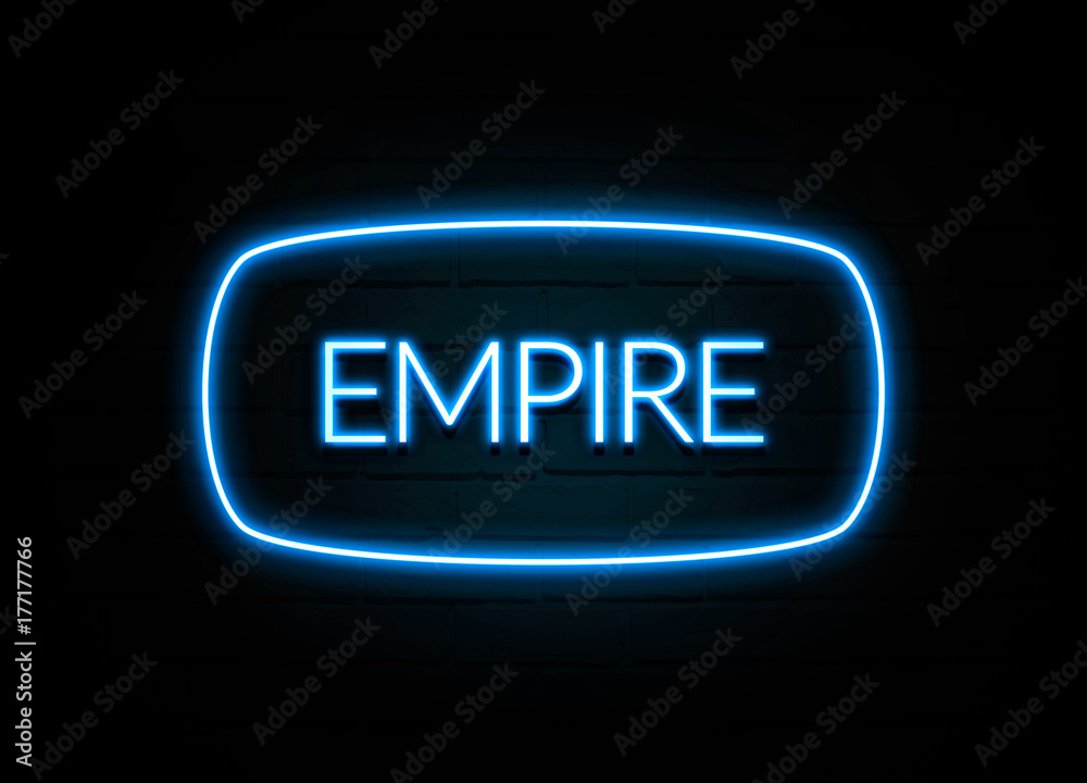 Empire - colorful Neon Sign on brickwall Empire - colorful Neon Sign on brickwall