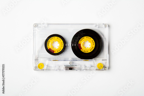 Cassette tape on white photo