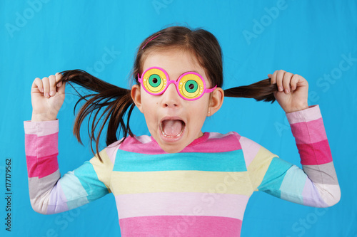 Girl with cray glasses photo