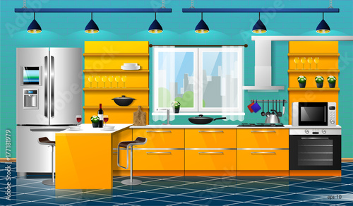 Modern kitchen interior