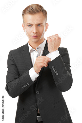 Handsome man in elegant sui...