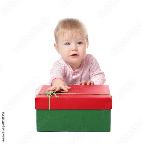 Adorable baby with Christma...