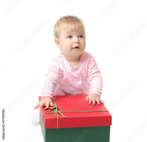 Adorable baby with Christma...