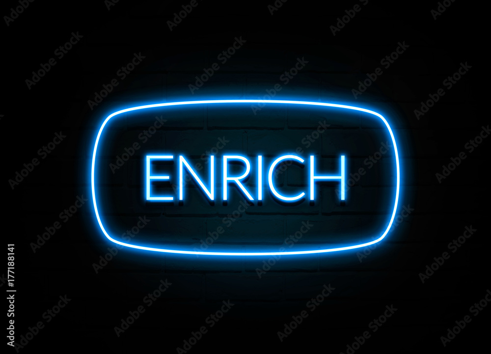 Enrich - colorful Neon Sign on brickwall Enrich - colorful Neon Sign on brickwall