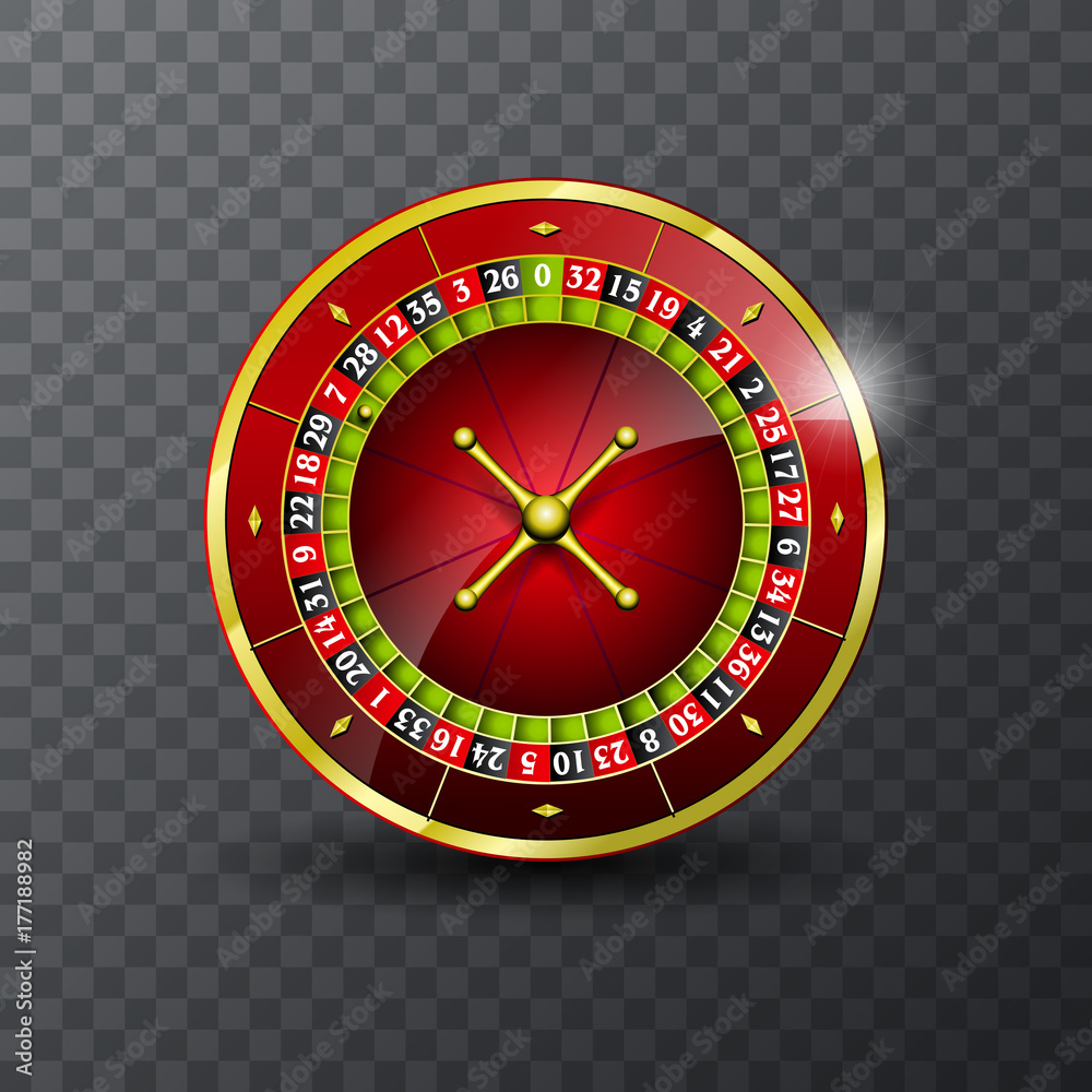 Vector illustration on a casino theme with roulette wheel on transpareent background. Vector illustration on a casino theme with roulette wheel on transpareent background.