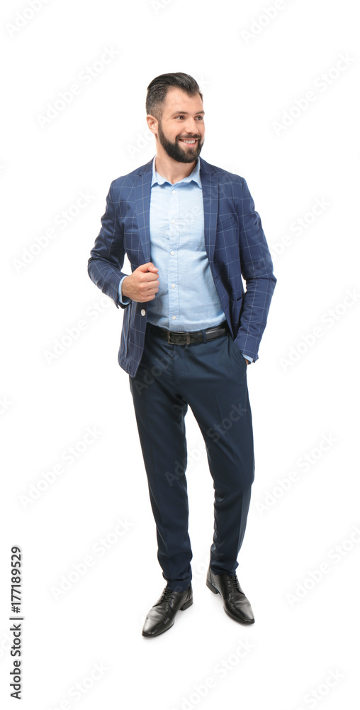 Handsome successful businessman on white background Handsome successful businessman on white background