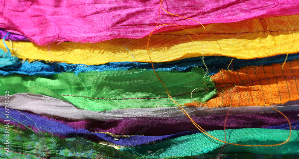 pieces of fabric sewn together photographed with a macro lens to pieces of fabric sewn together photographed with a macro lens to
