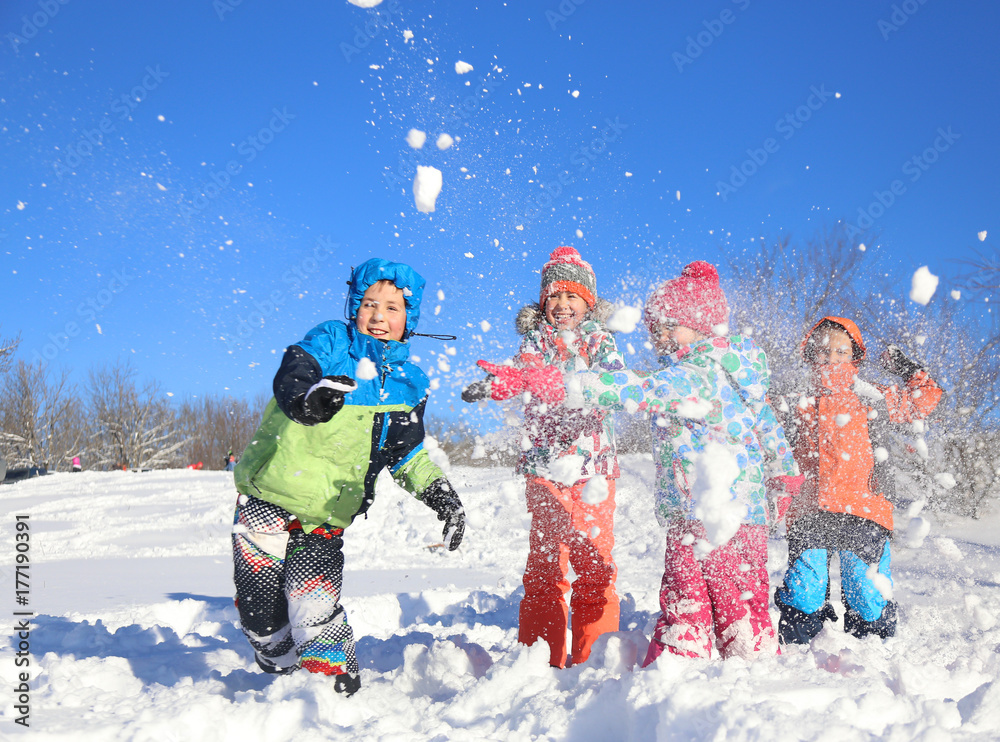 Kids in winter time