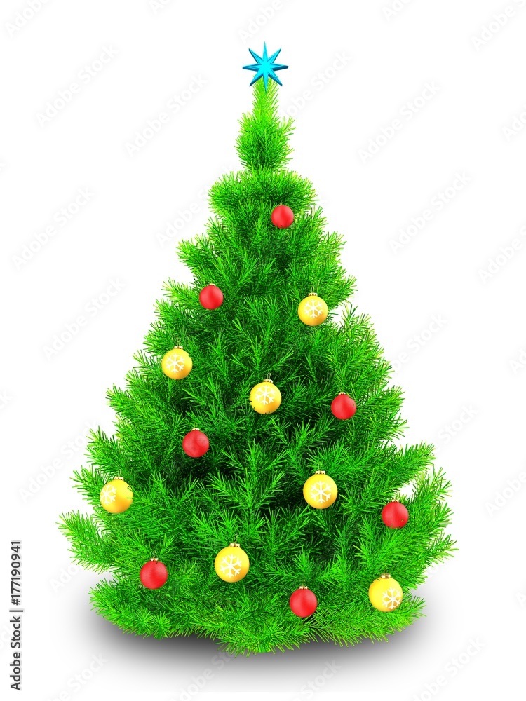 3d neon green Christmas tree over white 3d neon green Christmas tree over white