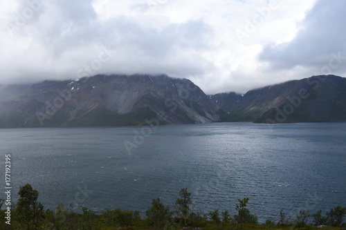 Obraz na plátně Norwegen, Norge, Alta, Altafjord, Fjord, Langfjorden, Langenesholmen, Insel, Bun