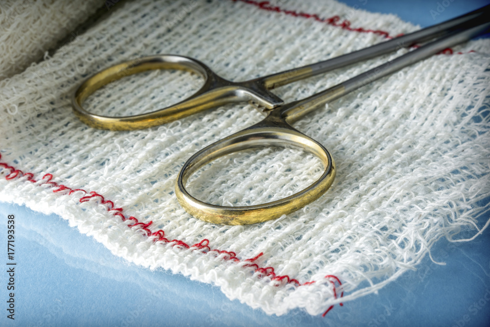  Surgical Scissors On A Bandage, Conceptual Image 