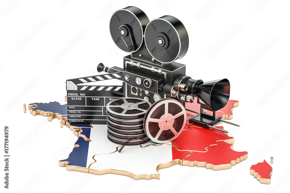 Fototapeta premium French cinematography, film industry concept. 3D rendering