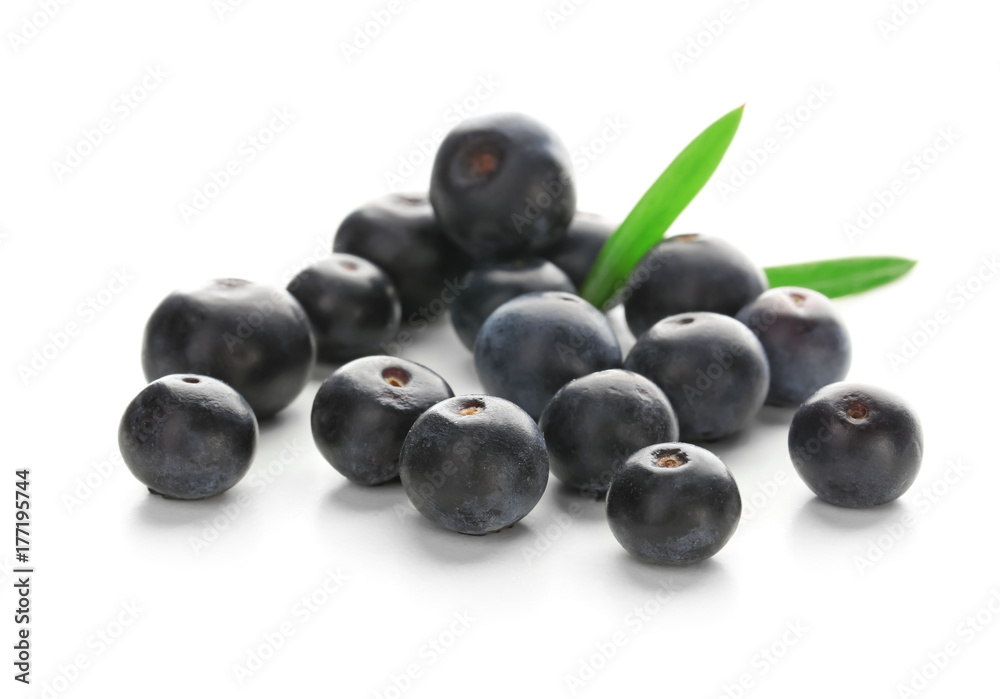 Fresh acai berries, isolated on white Fresh acai berries, isolated on white