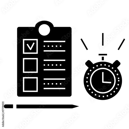 time management  icon, vector illustration, black sign on isolated background