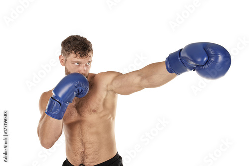 Male boxer on white background © Africa Studio