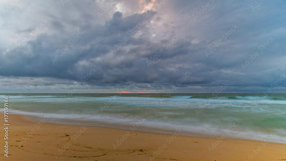 Cloudy and Overcast Daybreak at the Beach Cloudy and Overcast Daybreak at the Beach