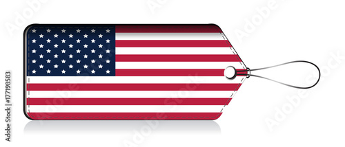 American flag label for President day , Made in America, USA emoji flag banner 