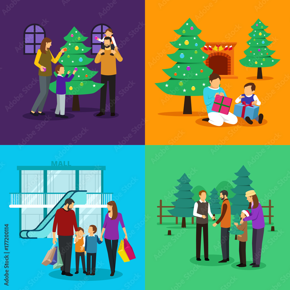 People Celebrating Christmas Clipart Illustration People Celebrating Christmas Clipart Illustration