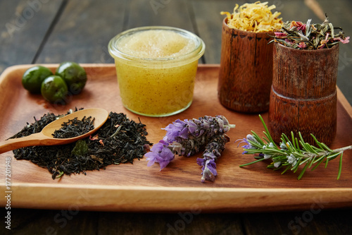 Spa still life with fresh natural ingredients