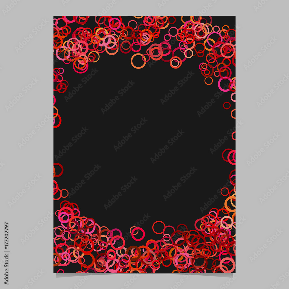Color abstract random circle design page template vector blank stationery border design with