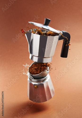 Coffee maker falling in pieces photo