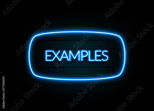 Examples  - colorful Neon Sign on brickwall