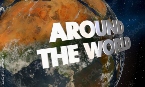 Fototapeta Naklejka Na Ścianę i Meble -  Around the World Global Coverage Entire Planet Earth 3d Illustration  - Elements of this image furnished by NASA
