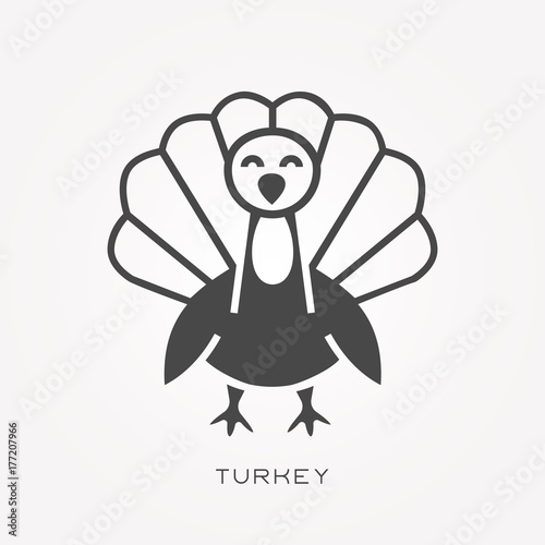 Silhouette icon turkey