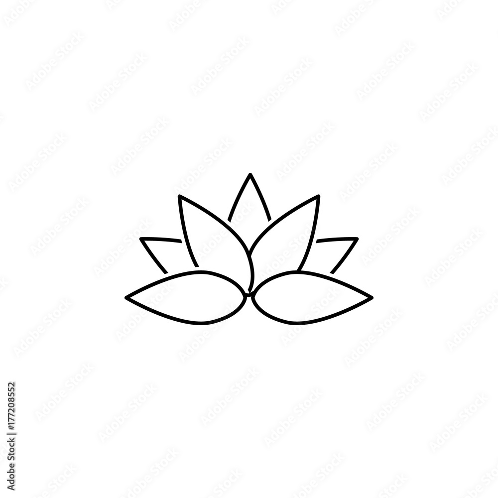 abstract type of lotus flowers Line Icon