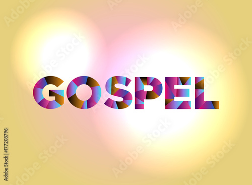 Gospel Concept Colorful Word Art Illustration