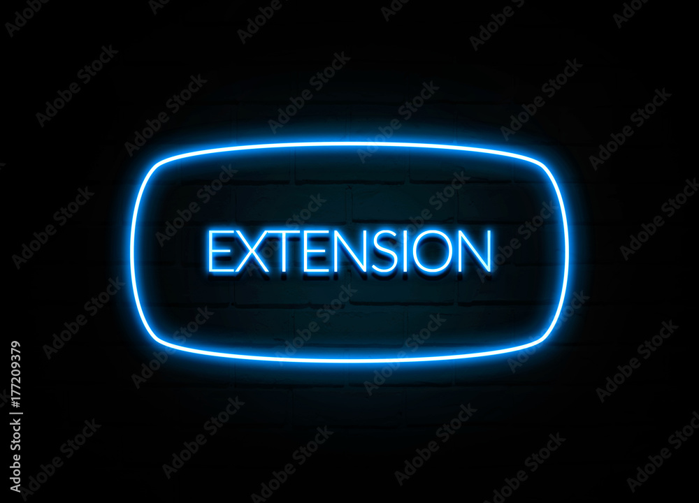 Extension - colorful Neon Sign on brickwall Extension - colorful Neon Sign on brickwall