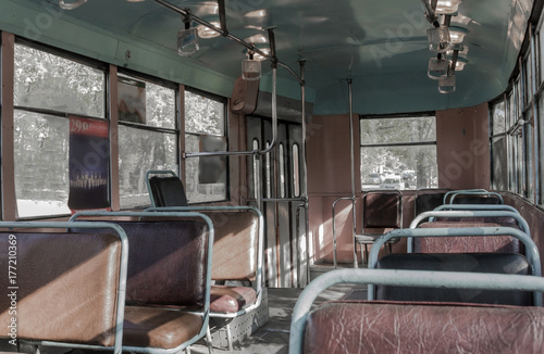 Old empty tram.