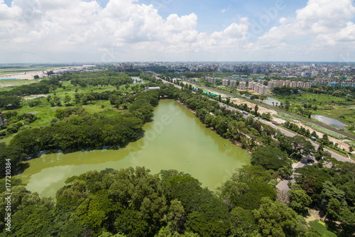 The helicopter shot from Dhaka, Bangladesh