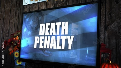 TV with ominious controversial news headline - Death Penalty photo