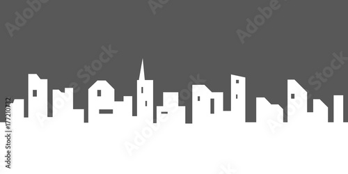  city silhouette with windows. Landscape  View Panorama  Illustration