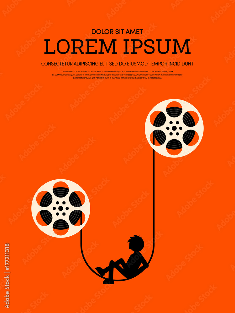 Movie and film modern retro vintage poster background