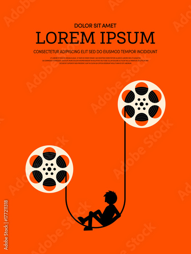 Movie and film modern retro vintage poster background