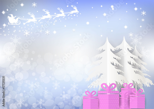 Santa Claus with gift box and bokeh background. Christmas season. vector illustration © KanawatTH