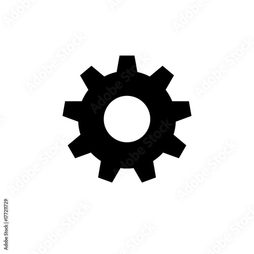 Gear icon, flat vector graphic on isolated background.