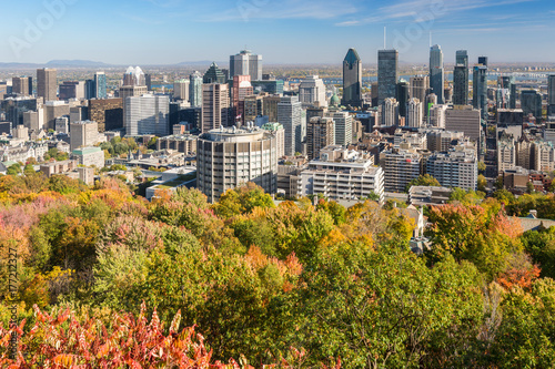 Montreal Skyline with Autumn colours from Mont Royal Kondiaronk Belvedere (2017)