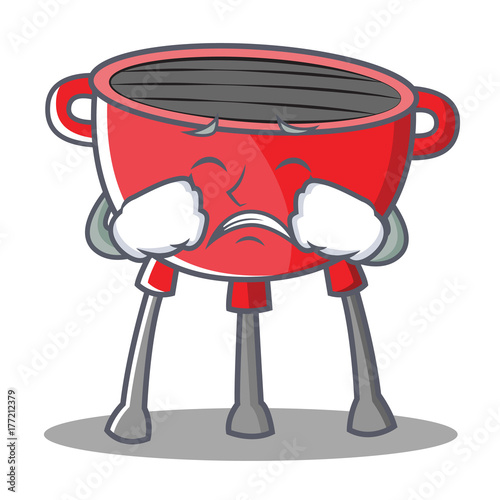 Slika na platnu Crying Barbecue Grill Cartoon Character