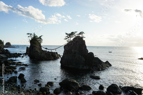 日本 石川県能登半島志賀町の景勝地 機具岩