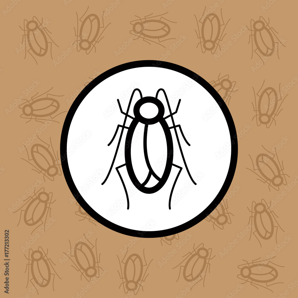 Cockroach icon sign and symbol on brown background Cockroach icon sign and symbol on brown background