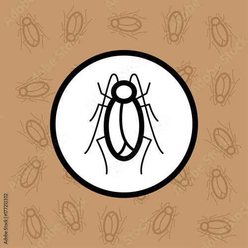 Cockroach icon sign and symbol on brown background