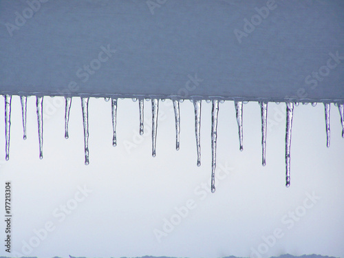 Icicles under a ramp after the ice storm