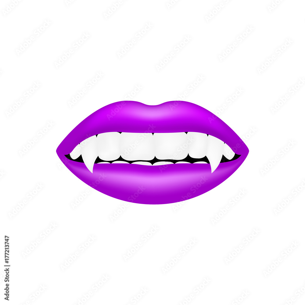 Vampire mouth in purple design Vampire mouth in purple design