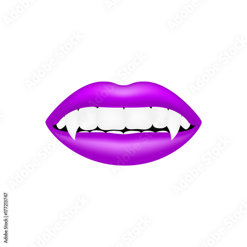 Vampire mouth in purple design 