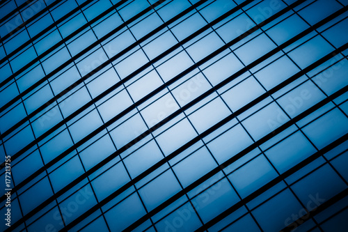 Abstract building. blue glass wall of skyscraper.